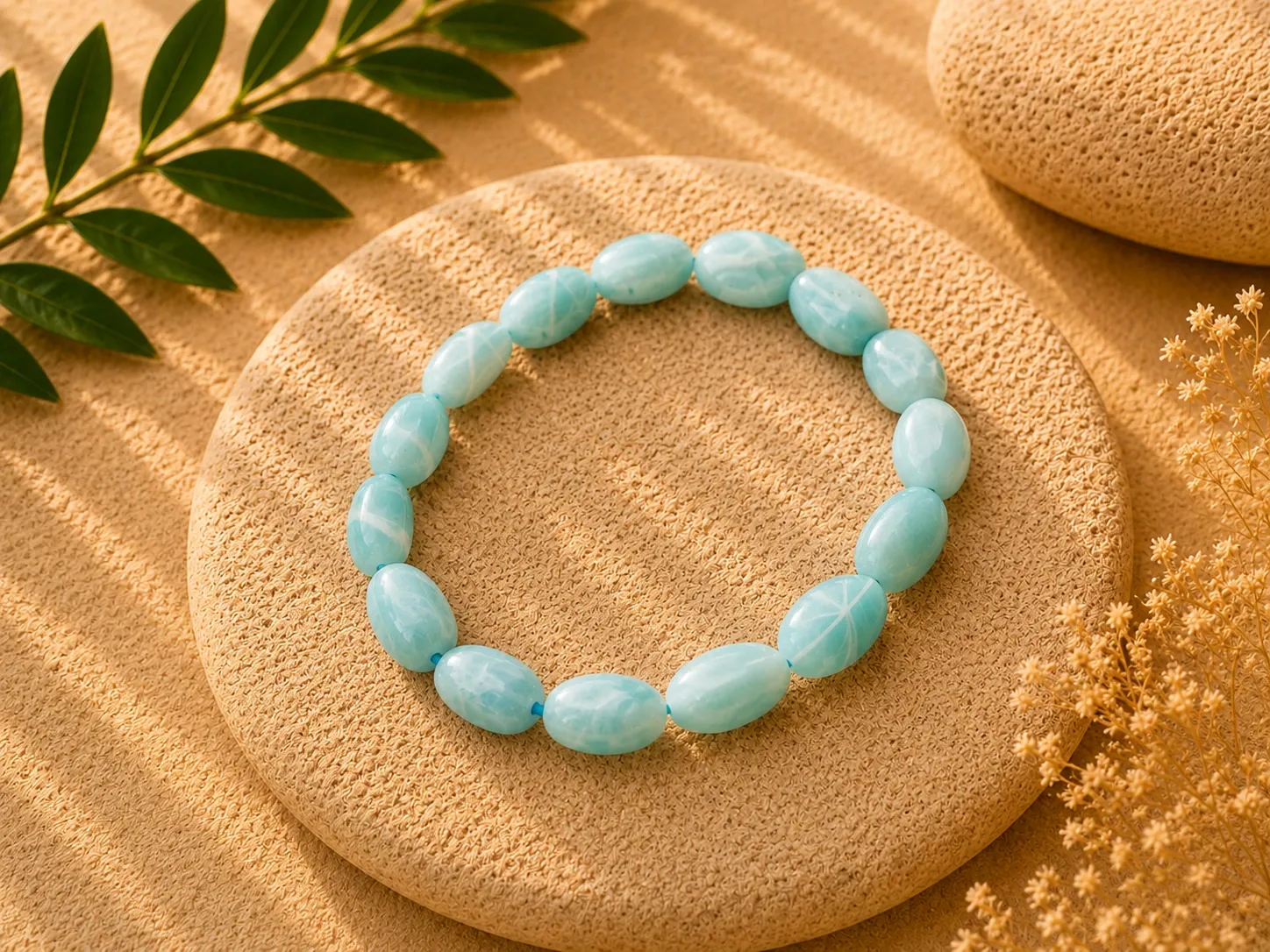 Amazonite - Bracelet pierres roulées