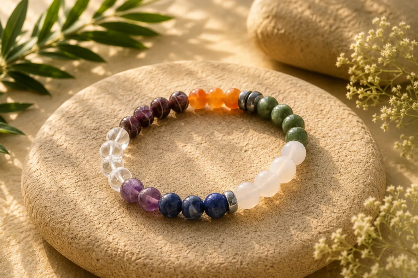 [59] 7 Chakras - Bracelet boule 6 mm