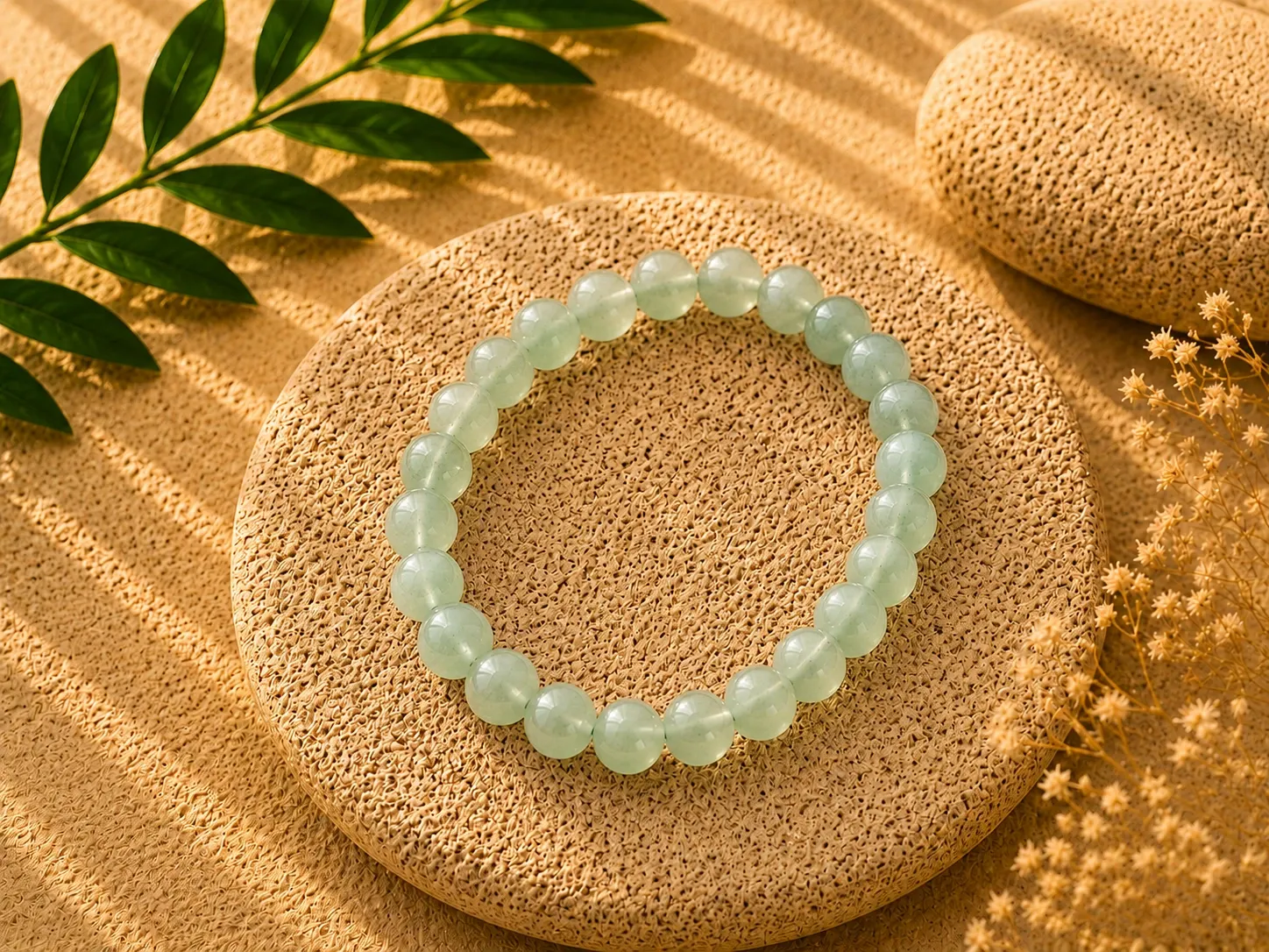 Aventurine verte - Bracelet boule 8 mm