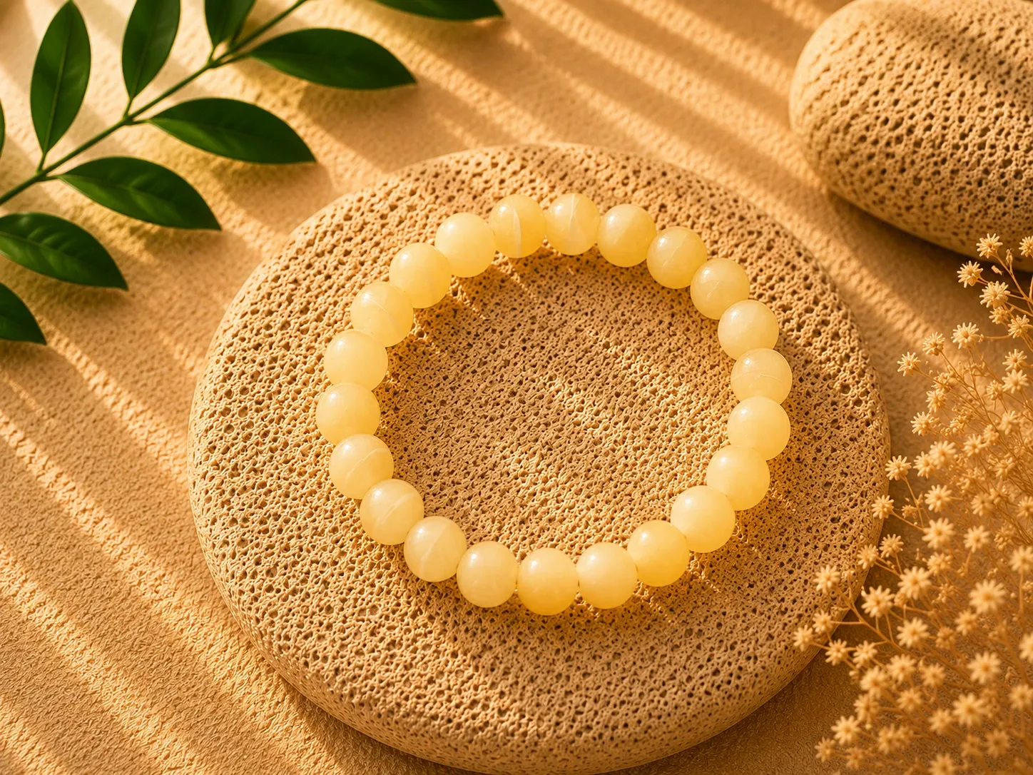 Calcite orange - Bracelet boule 8 mm