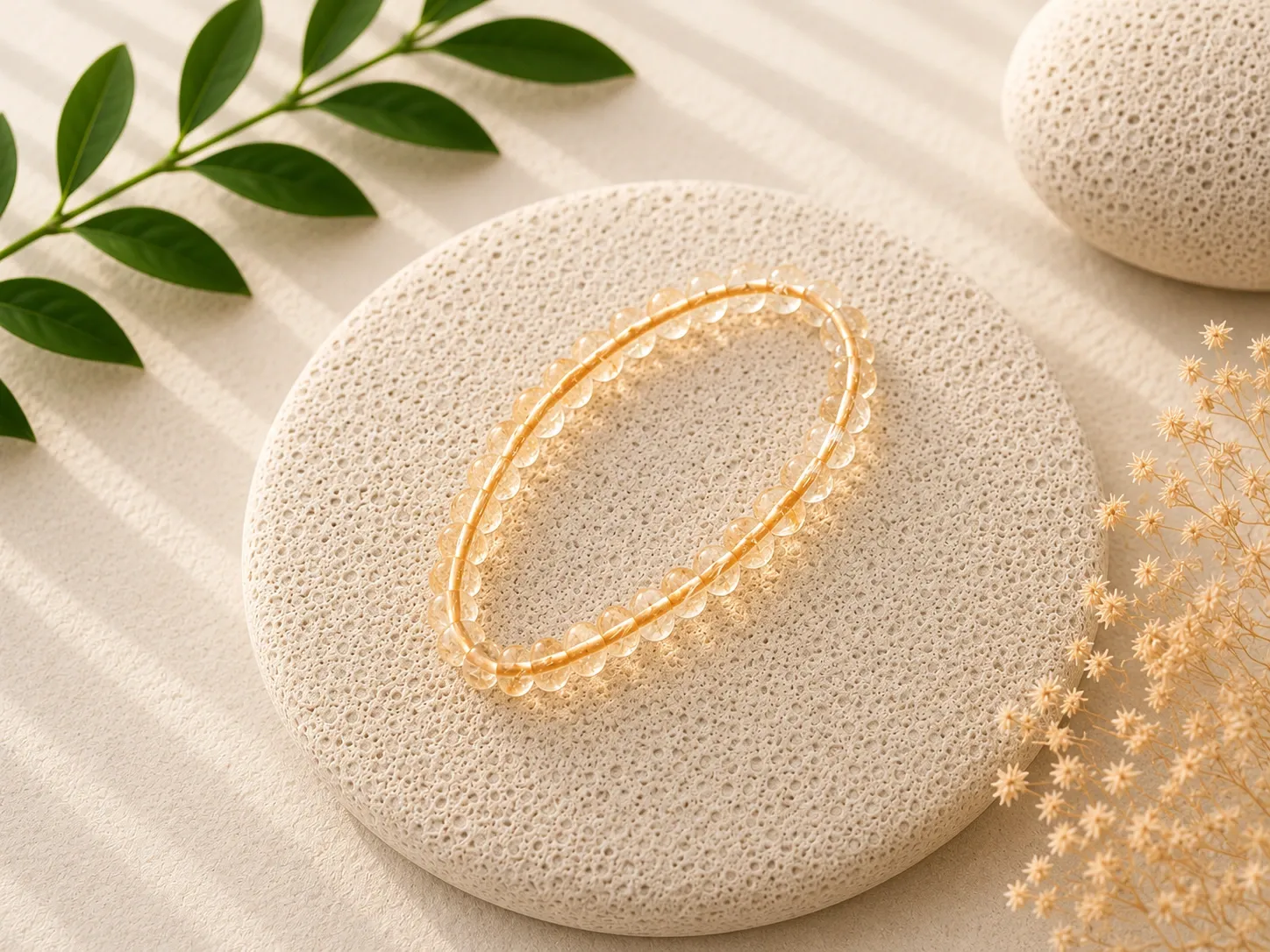 Citrine - Bracelet boule 6 mm