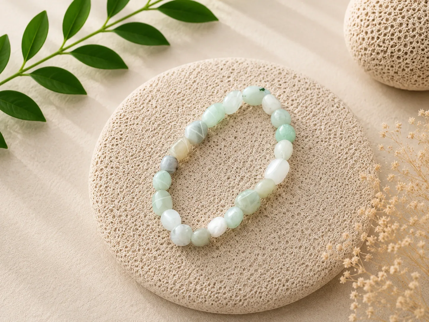 Jade de Birmanie - Bracelet pierres roulées