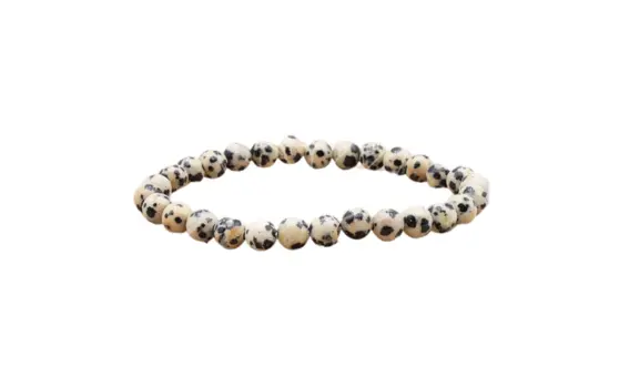 Jaspe dalmatien - Bracelet boule 6 mm