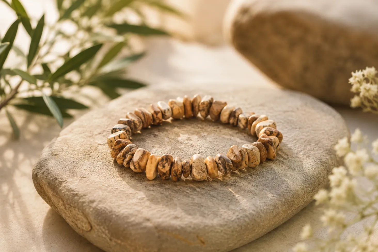 [262] Jaspe paysage - Bracelet baroque