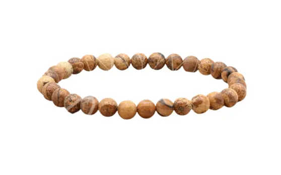 Jaspe paysage - Bracelet boule 6 mm