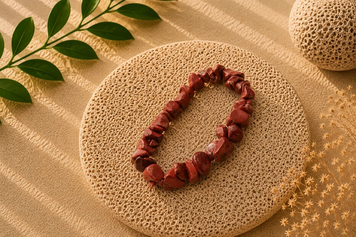 Jaspe rouge - Bracelet baroque