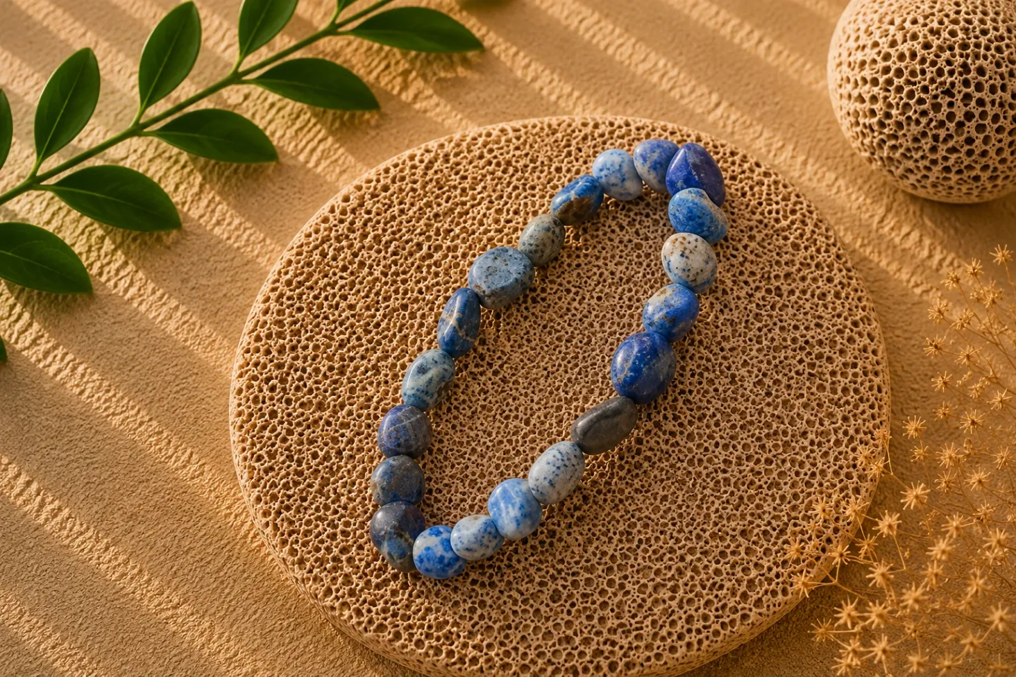[936] Lapis lazuli - Bracelet pierres roulées