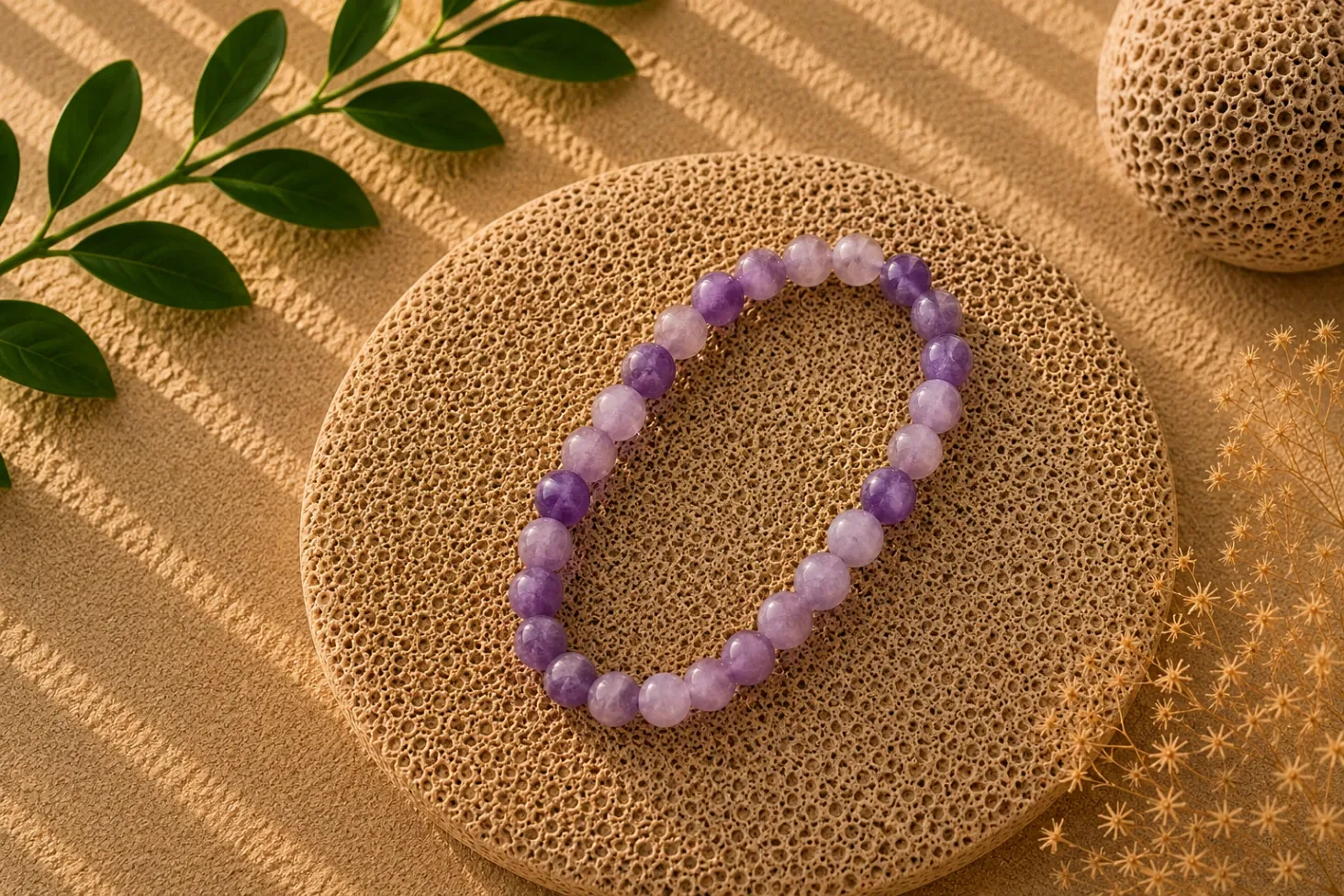 Lépidolite - Bracelet boule 6 mm