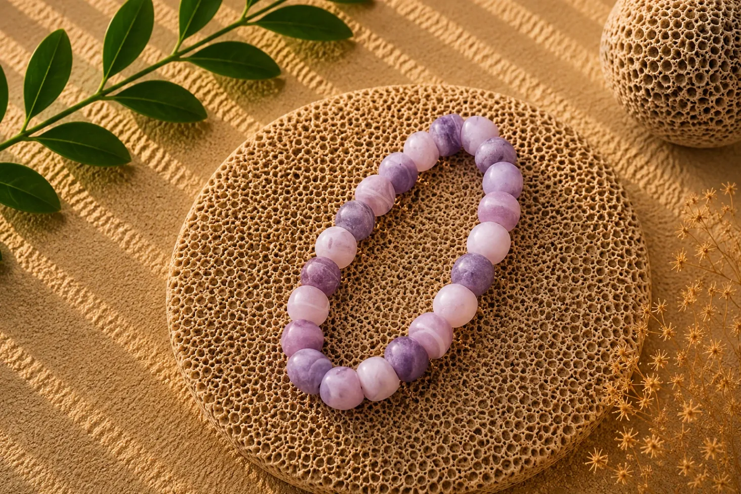 Lépidolite - Bracelet boule 8 mm