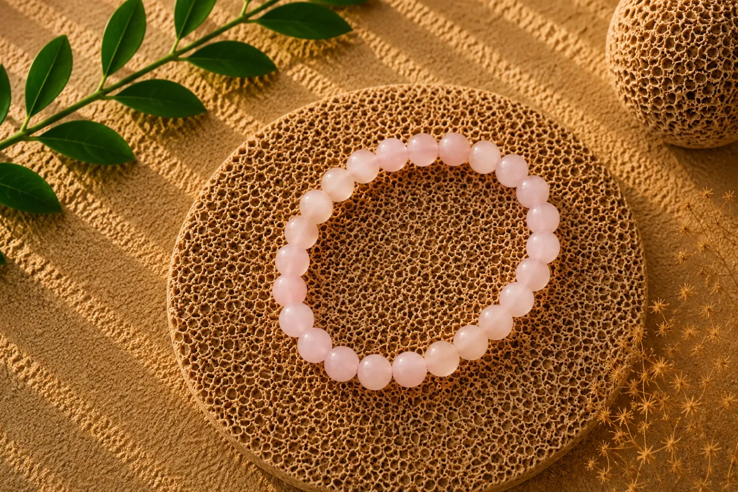 Morganite - Bracelet boule 6 mm