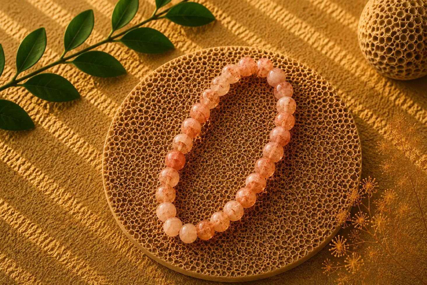 Pierre de soleil - Bracelet boule 6 mm