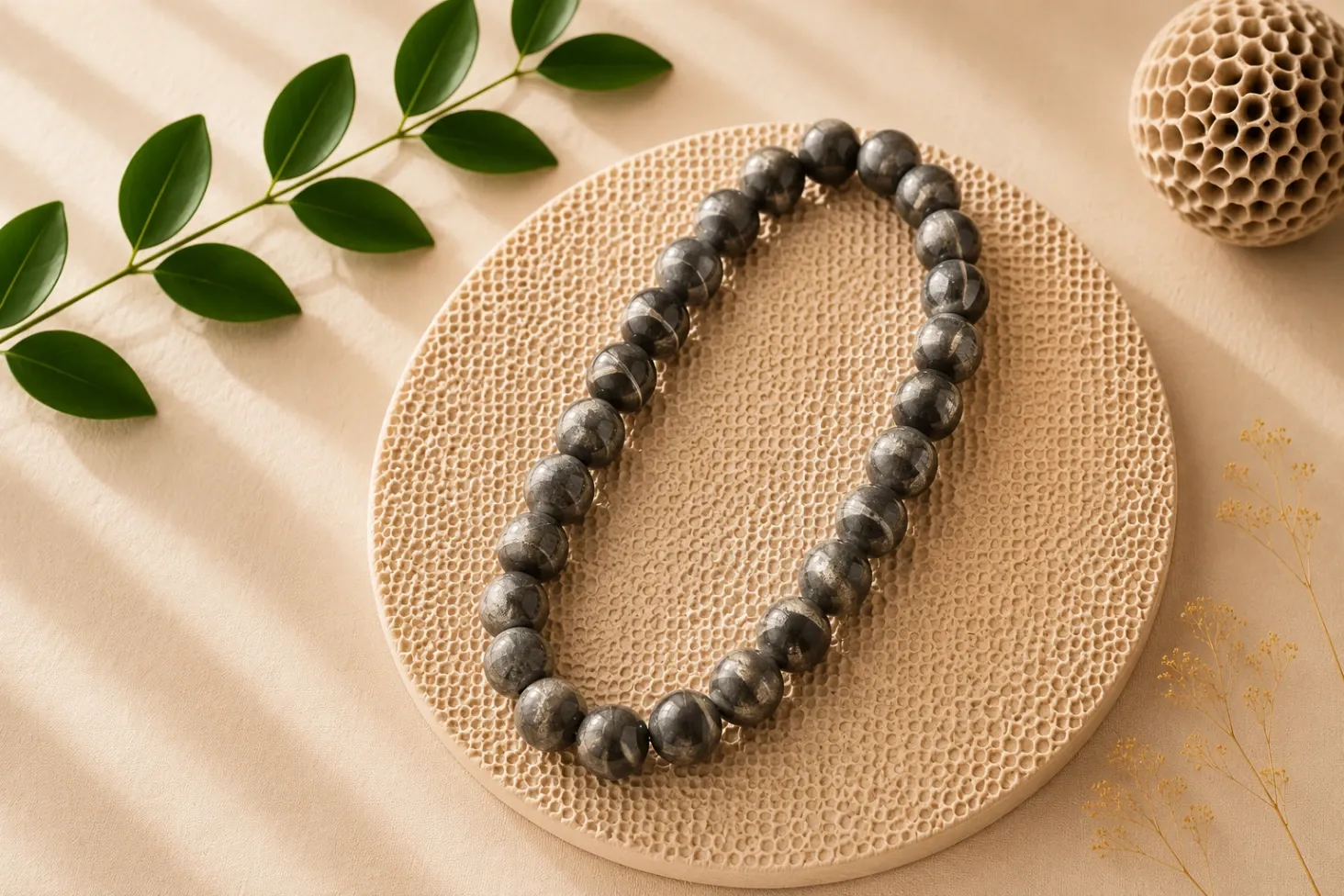 Pyrite - Bracelet boule 8 mm