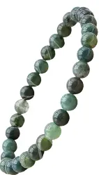 Agate mousse - Bracelet boule 6 mm