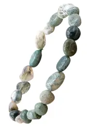 Agate mousse - Bracelet pierres roulées