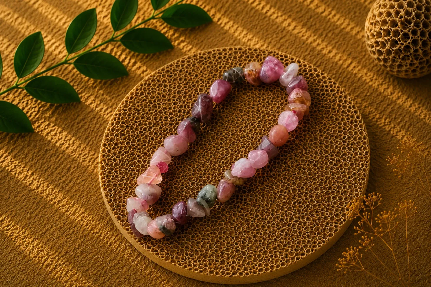 Tourmaline multicolore - Bracelet pierres roulées