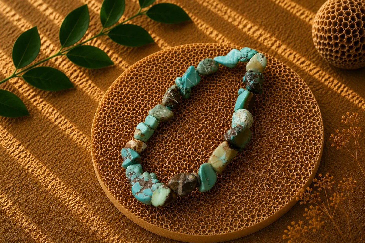 Turquoise - Bracelet pierres roulées