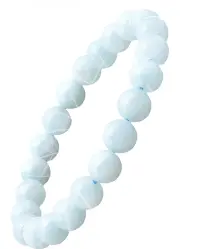 [2] Aigue marine - Bracelet boule 8 mm