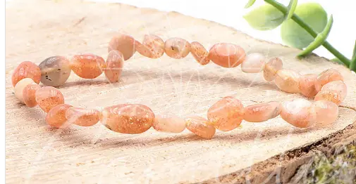 [1238] Pierre de soleil - Bracelet pierres roulées