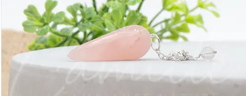 [1236] Quartz rose - Pendule Conique