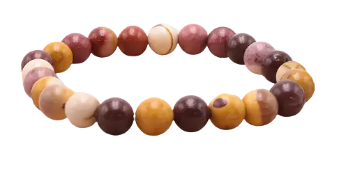 [1338] Jaspe jaune Mokaïte - Bracelet boule 8 mm