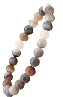 [67] Agate Botswana - Bracelet boule 8 mm