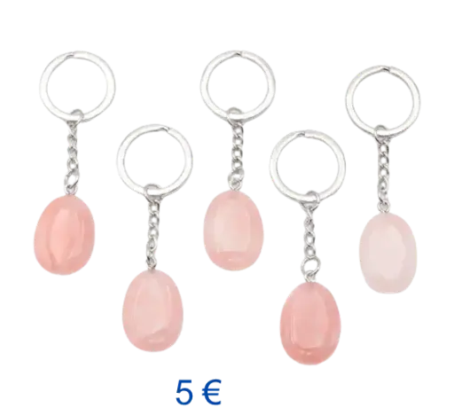 [478] Quartz rose - Porte clés