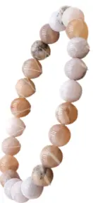 [998] Agate plume - Bracelet boule 8 mm